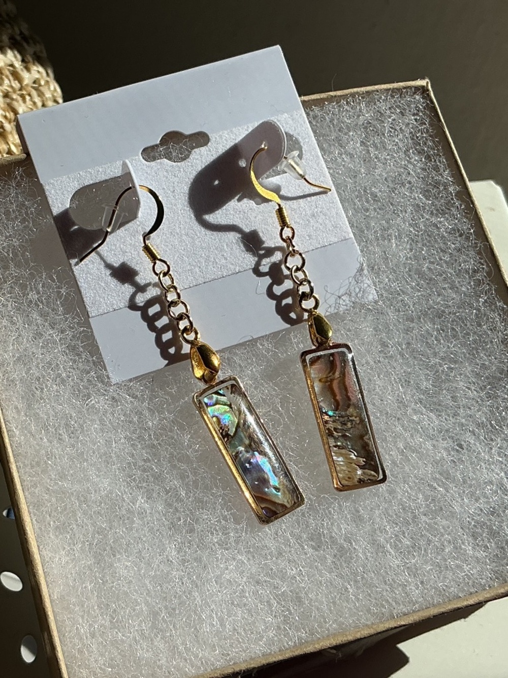 18K Gold Plated Natural Abalone Earrings